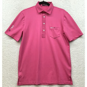 RLX Ralph Lauren Shirt Mens Small Pink Polo Golf Pocket Logo Performance Casual